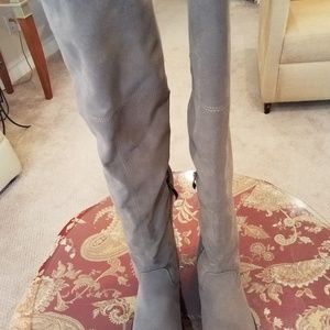 Suede knee boots